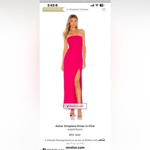 Superdown Fuchsia Strapless Maxi Dress